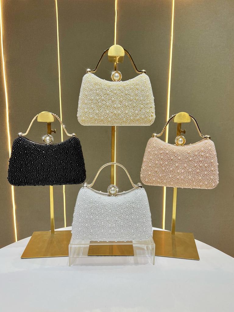 Elegant Pearl Evening Bags For Women Luxury Chain Shoulder Crossbody Bags Fashionable Party Wedding Clutch Ladies Purse Handbags