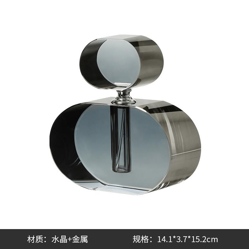 European Crystal Glass Perfume Bottle Exquisite Geometric Storage Jar Decoration Hotel Bedroom Dresser Crystal Perfume Bottle