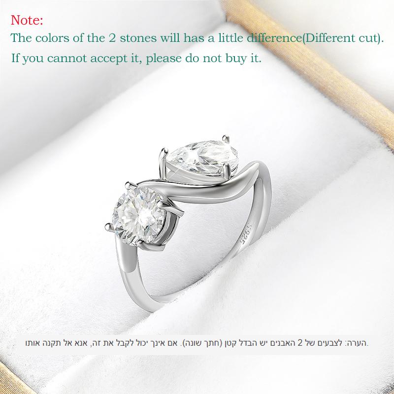 Smyoue 2cttw Certified Moissanite Rings for Women Brilliant Bride Wedding Jewelry 100% 925  Silver Band Plated 18K Gold