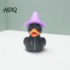 Decorative Duck Sculptures Halloween Witch Black Figurine, 3D Printed Hat Desk Handcrafted Plastic Ornaments Decor, Spooky Tabletop Ornament