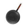 Debo 32cm Iron Wok & Frying Pan with Wooden Handle and Glass Lid