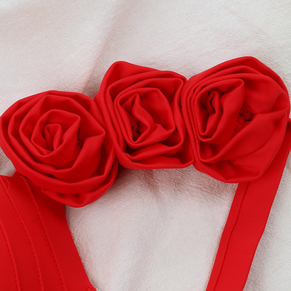 Red Push Up Bikini Micro Bikinis Set 2025 Womens Swimsuit Sexy Female Swimwear Floral Bathing Suit Thong Biquini Swimming Suits