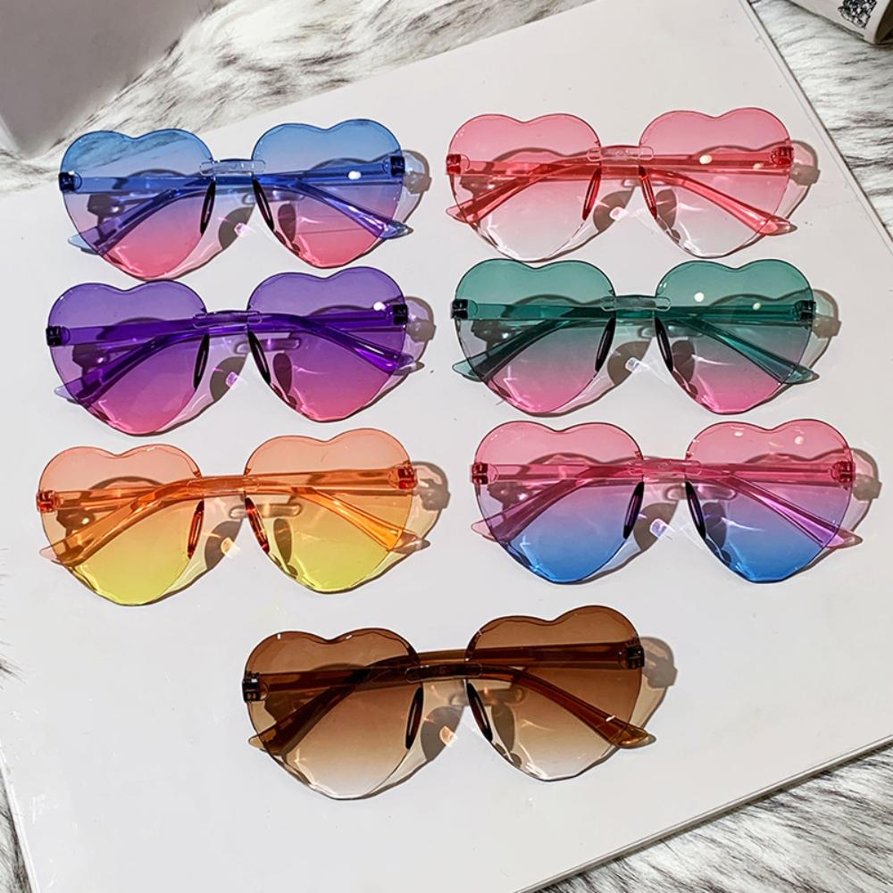 Fashion Jelly Gradient Children Heart-shaped Lenses Sunglasses Outdoor Sun Protection Glasses Colorful Sun Glasses Goggles