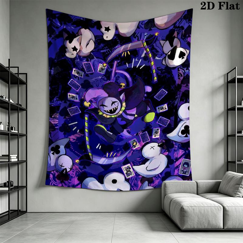 Deltarune Wall Tapestry Aesthetic Wall Hanging Printed Fabric Blanket Decorative Tapestries for Bedroom Living Room Home Decor