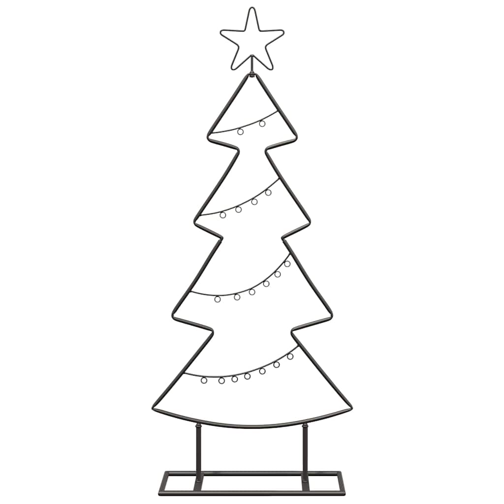 Metal Christmas Tree with Stand Black 90.5 cm Steel