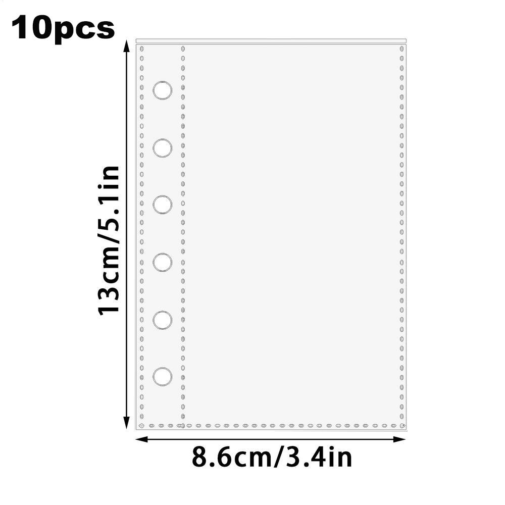 

10/20pcs A7 Size 6-Ring Binder Replacement Card Pages Card Photo Protector Sleeves Sticker Book Transparent Pages Replacement