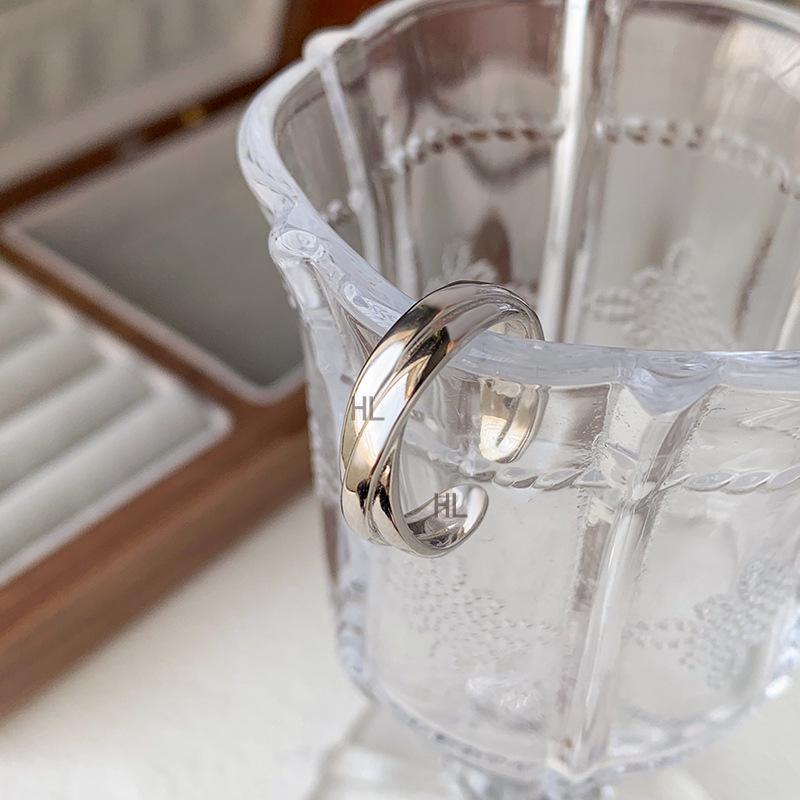 S925 Sterling Silver Crossover Wrap Ring – Trendy High-End Women's Hip Hop Punk Style