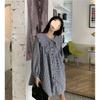 Camicie da Donna Solide Manica Lunga a Lanterna Colletto Peter Pan Stile Coreano Moda Top Retro Blusa Femminile Semplice Tempo Libero Versatile