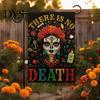 Durable Fabric Garden Flags Day of The Dead Flag, 12x18 Inch Floral Skull Decorative Yard Holiday Party Outdoor Banners Mexican Gothic Skeleton