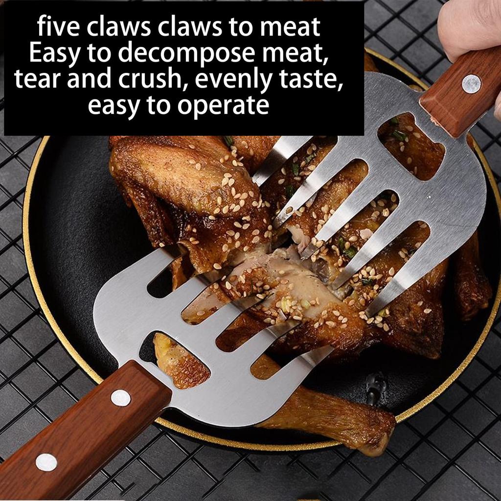 Meat Shredder Claws Ergonomic Food Shredding Fork Stainless Steel Thicken Fork Cooking Tool for Husband Chichen Barbecue Cooking