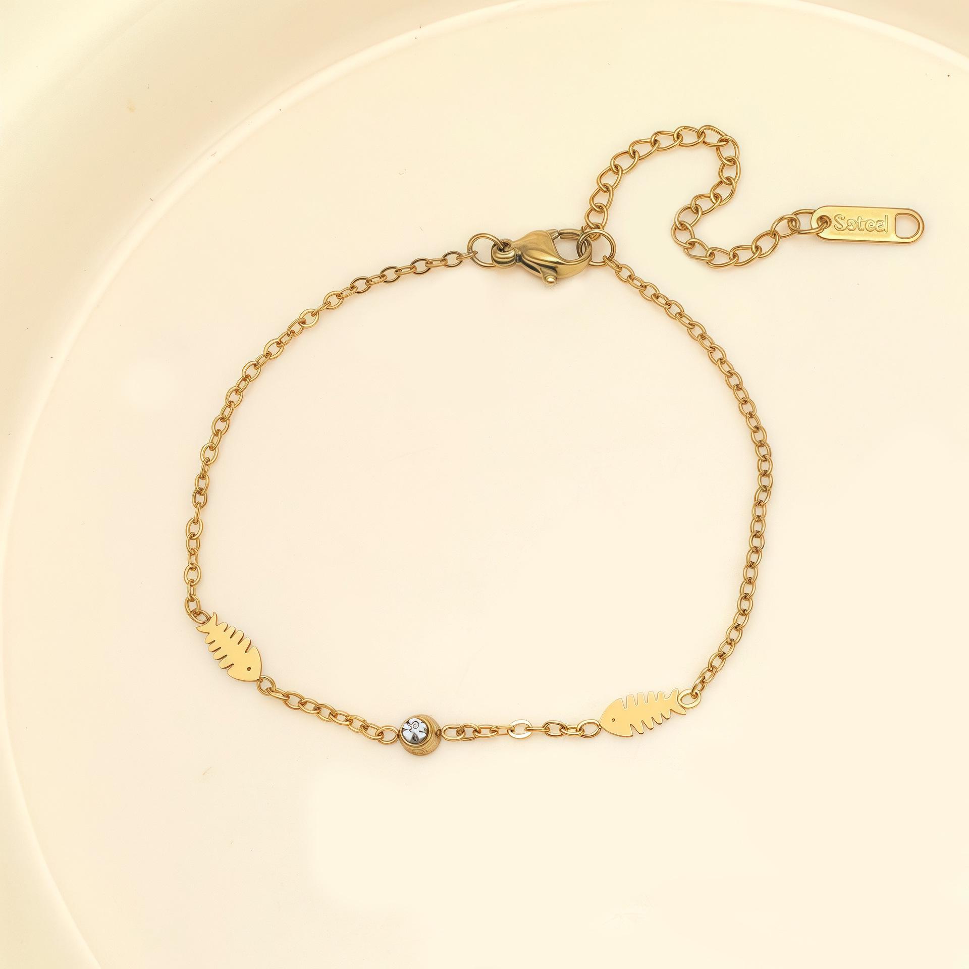 Позолоченный браслет из титановой стали для женщин - Универсальный, Невыцветающий, Изысканный дизайн