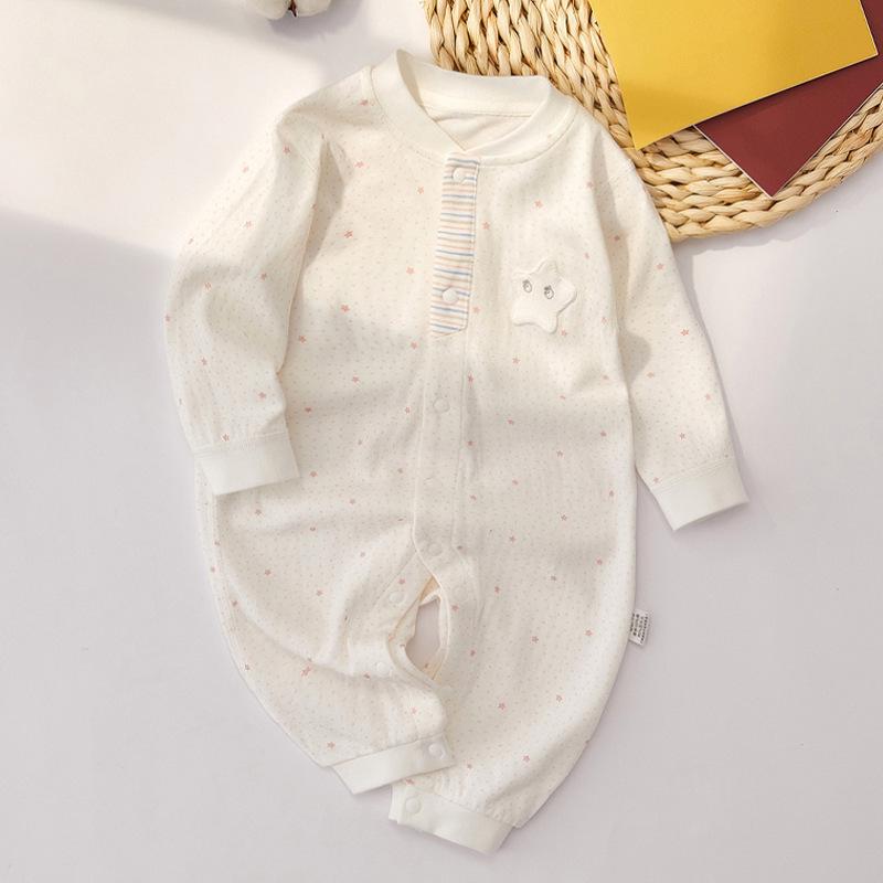 Spring & Autumn Long Sleeve Baby Bodysuit: Modal Jumpsuit Pajamas for Newborns & Infants – Tagless for Comfort
