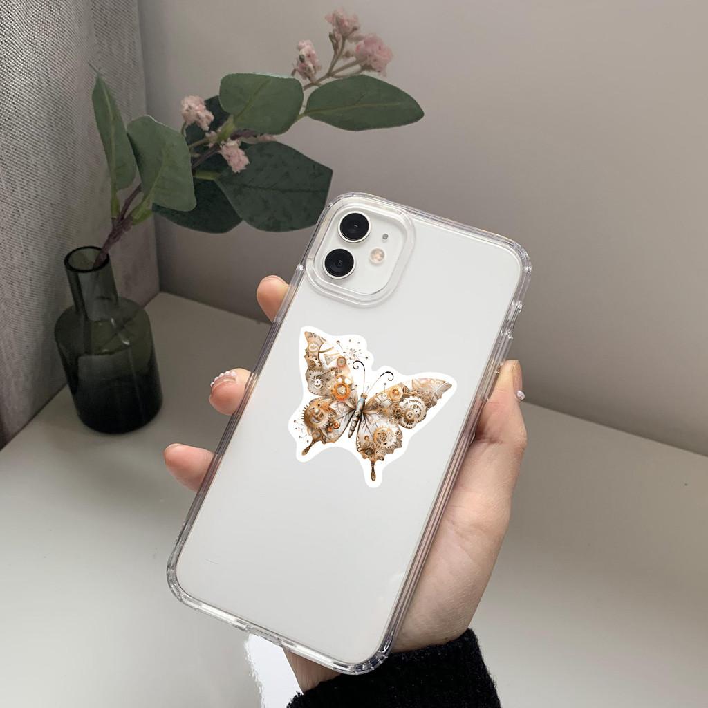 50-Piece Set No Duplicates: Artistic Watercolor Steampunk Stickers - DIY Decor for Bicycle Helmets, Laptops, Backpacks