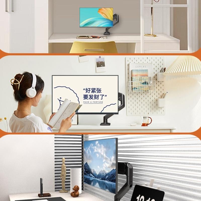 Height Adjustable Monitor Arm Desk Mount for 17 to 32inch Screen 360 Degree Rotation Single Monitor Arm Desk Mount