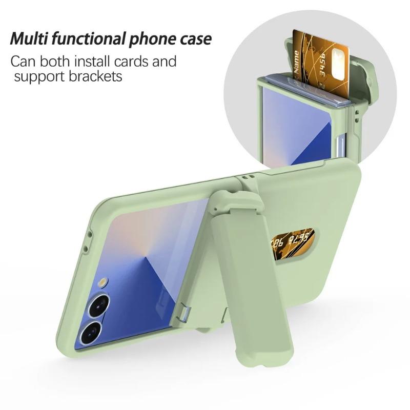 Kartenfach Vollschutzfolie Abdeckung für Samsung Z Flip 7 6 5 Automatischer Federgelenkiger Ständerhalter Rückabdeckung Hülle Funda