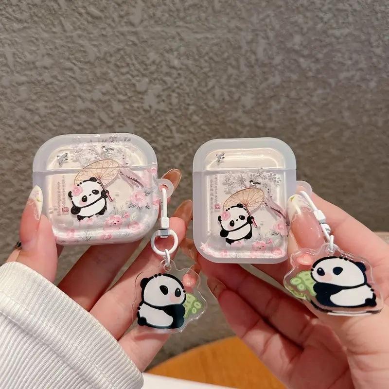 Chinese Style Panda AirPods 1 Protective Case Pro1 Wireless Bluetooth 1/1 Generation Earphone Case Panda Pendant