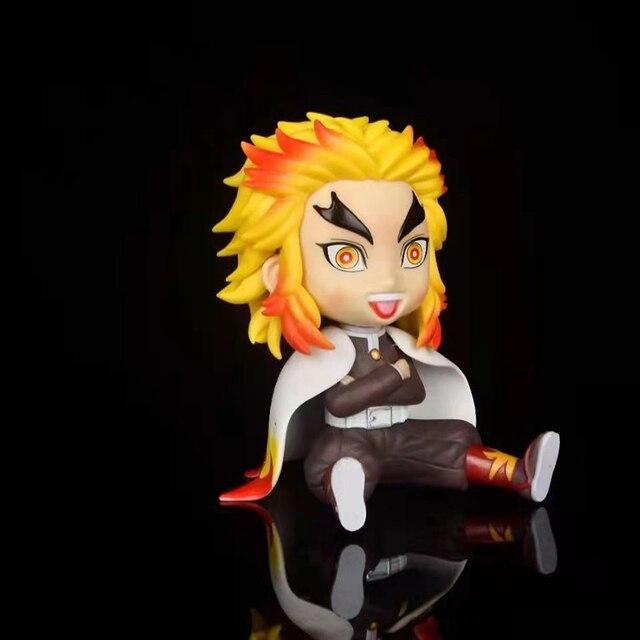 12cm Q Version Anime Demon Slayer Figure Rengoku Kyoujurou Pvc Action Figure Toys Collectible Model Toys Kid Gift