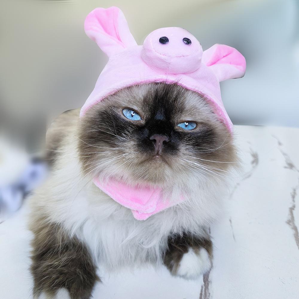Pet Hood Cute Dog Teddy Dress Up Sunflower Cat Headgear Wig Cat Hat