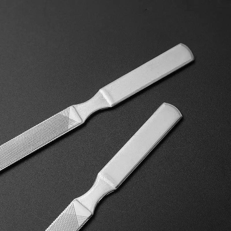 1PCS Stainless Steel Four-sided Nail File/Gray Nail File/Toenail File To Remove Dead Skin Nail Tool,Double Side Manicure Tools