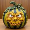 Halloween Pumpkin Statue Ghost Resin Figurine Scary Pumpkin Doll for Yard Office Indoor Outdoor Unique Halloween Gifts for Adults