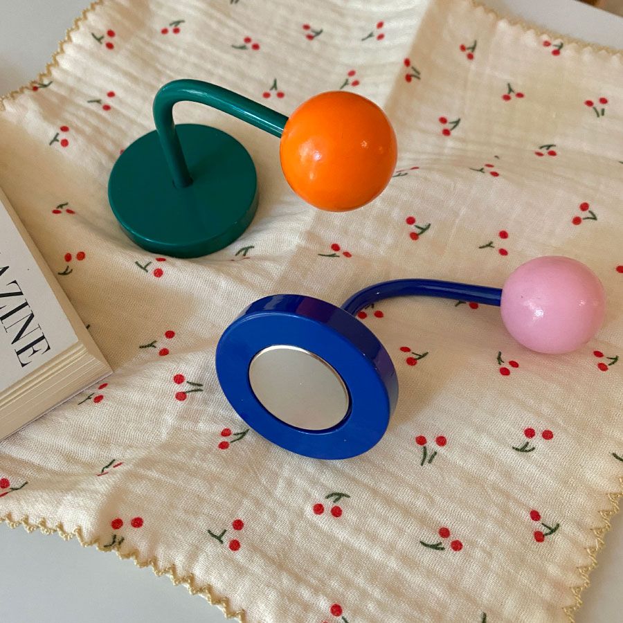 1PC Color Creative Magnetic Hook No Punch Magnetic Hook Kitchen Bathroom Door Refrigerator Strong Traceless Decoration