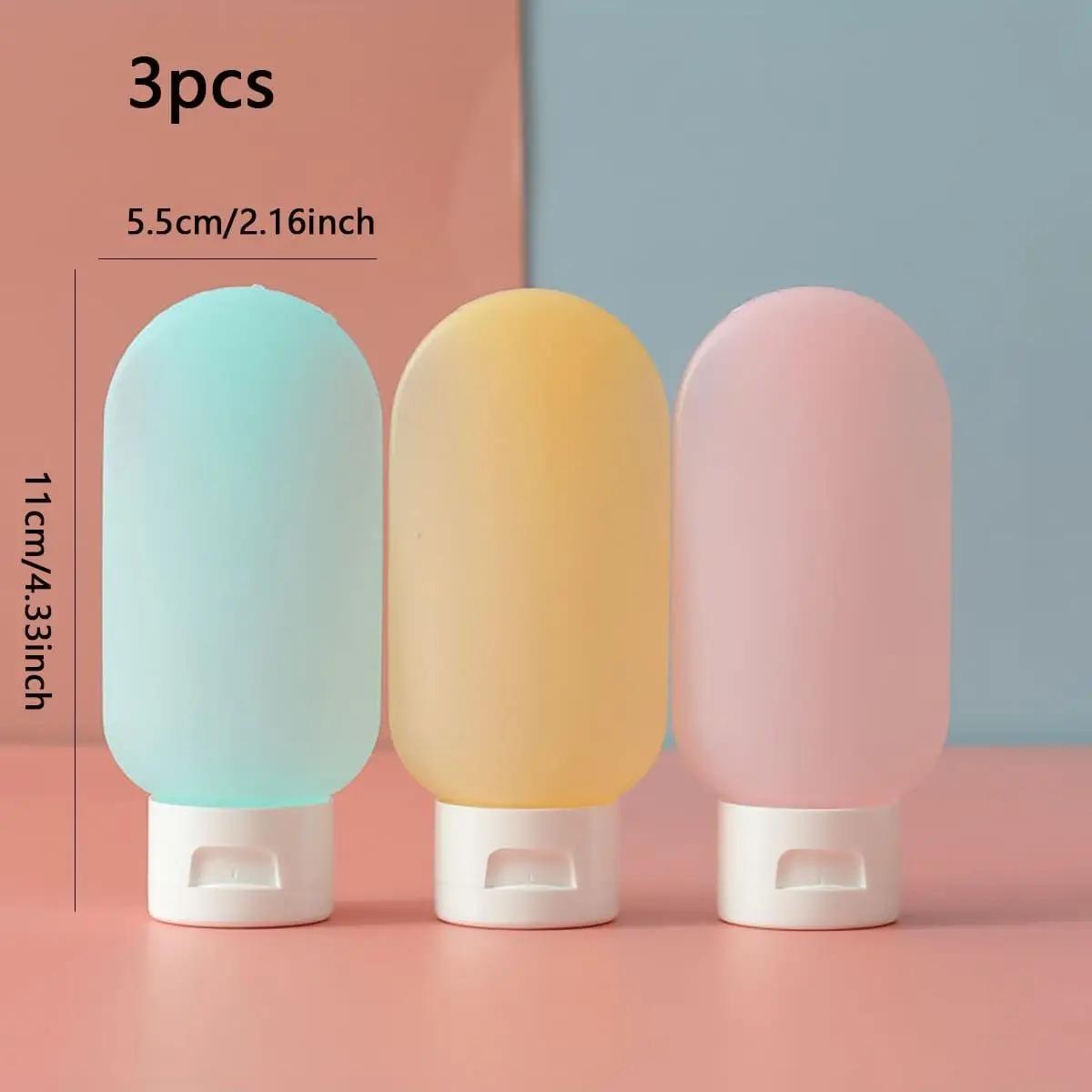 

1шт-Многоразовая бутылка 60мл Мягкий силиконовый контейнер для лосьона Тюбик для выдавливания Пустая бутылка Портативная дорожная бутылка для шампуня