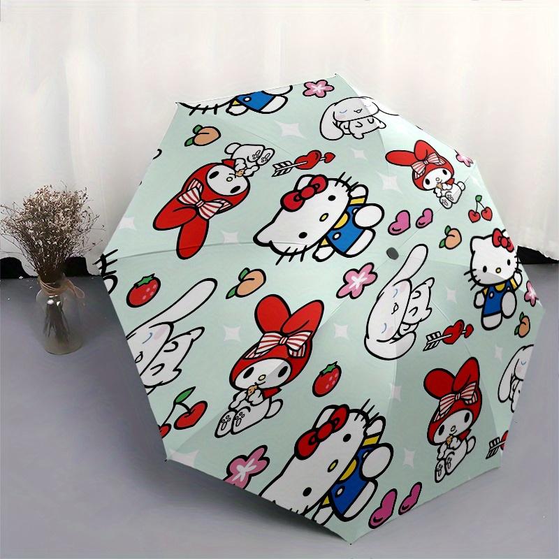 Hello Kitty,My Melody Automatic Umbrella-Foldable, Durable 8-Bone Design, Compact and Stylish, Great for Camping, Halloween, Christmas, Moth