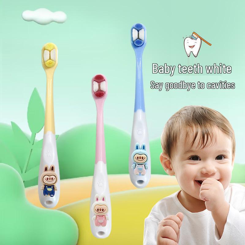 Periuță de dinți moale pentru copii Labubu Cartoon Cat Paw - Design drăguț cu zece mii de peri.