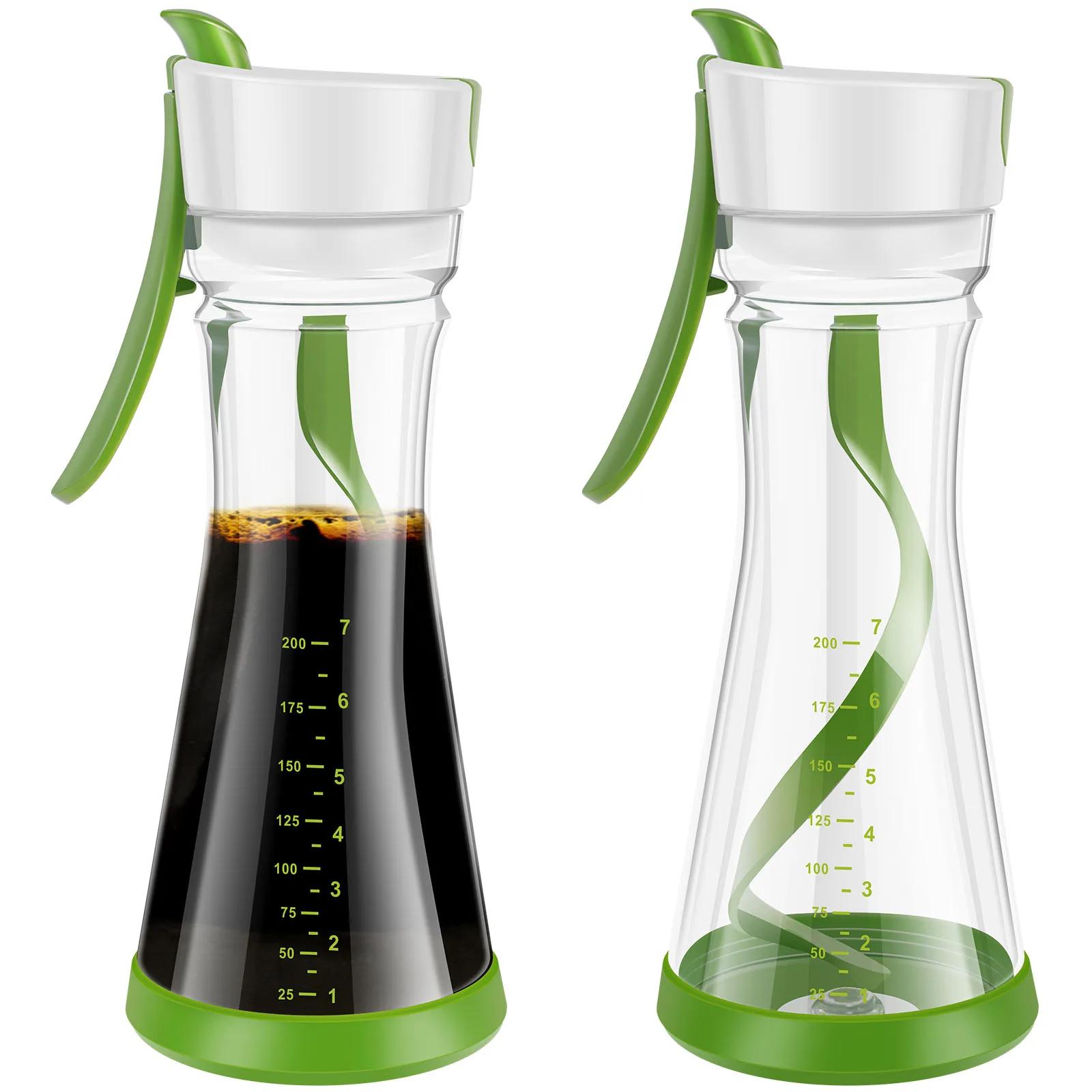 

2Pcs Salad Dressing Shaker with Handle Leakproof Salad Dressing Mixer with Scale Dishwasher Safe Salad Dressing Bottle Shaker