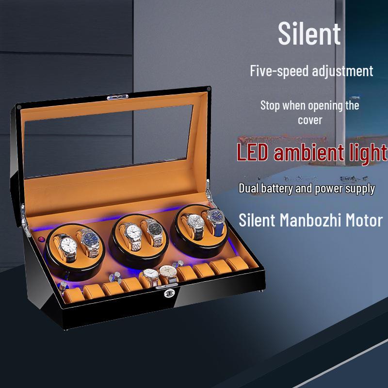 High-Gloss Piano Paint Automatic Watch Winder and Storage Box