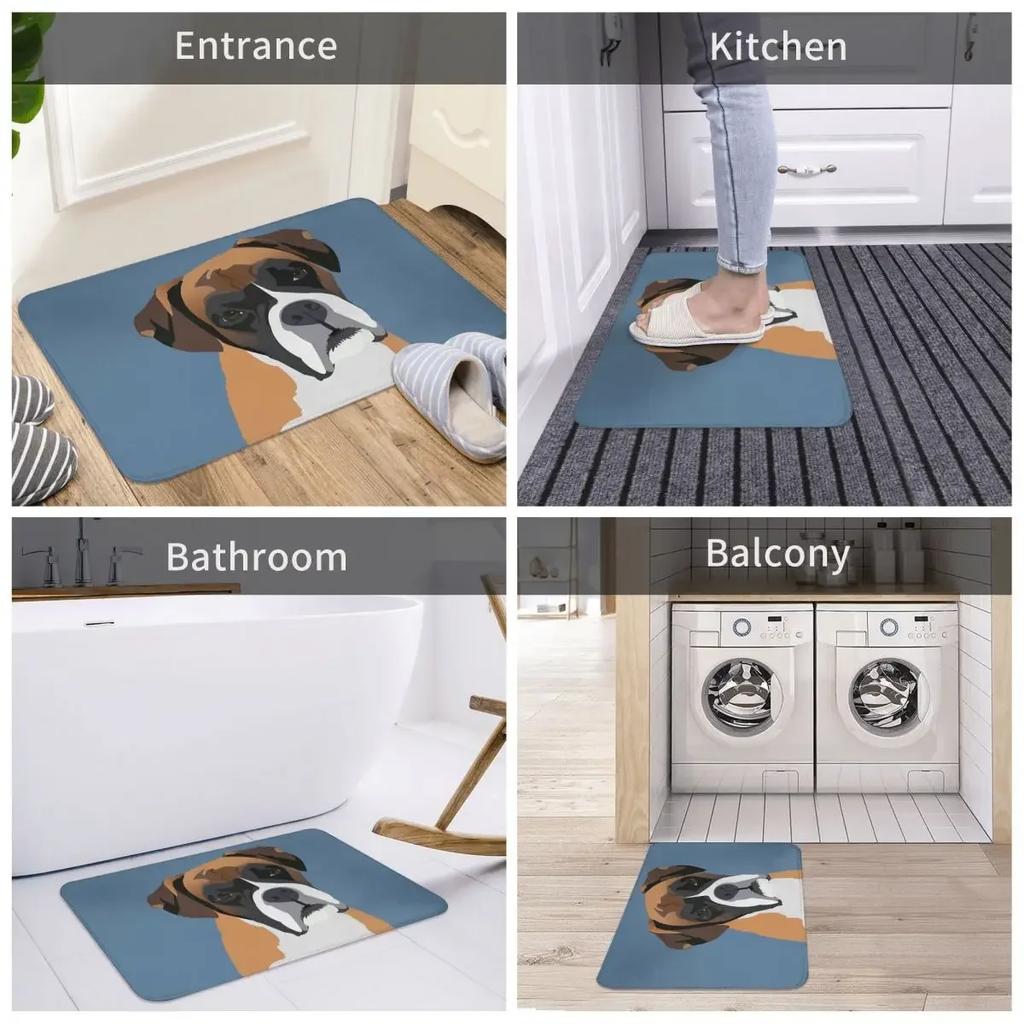 Dog Doge Cute Non-Slip Carpet Boxer Doormat Living Room Bath Mat Entrance Door Decor Rug