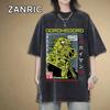 Dark Style Streetwear T-shirt with Gothic Comic Patterns A Fan Gift Featuring Graphic Prints Stylish T-shirt