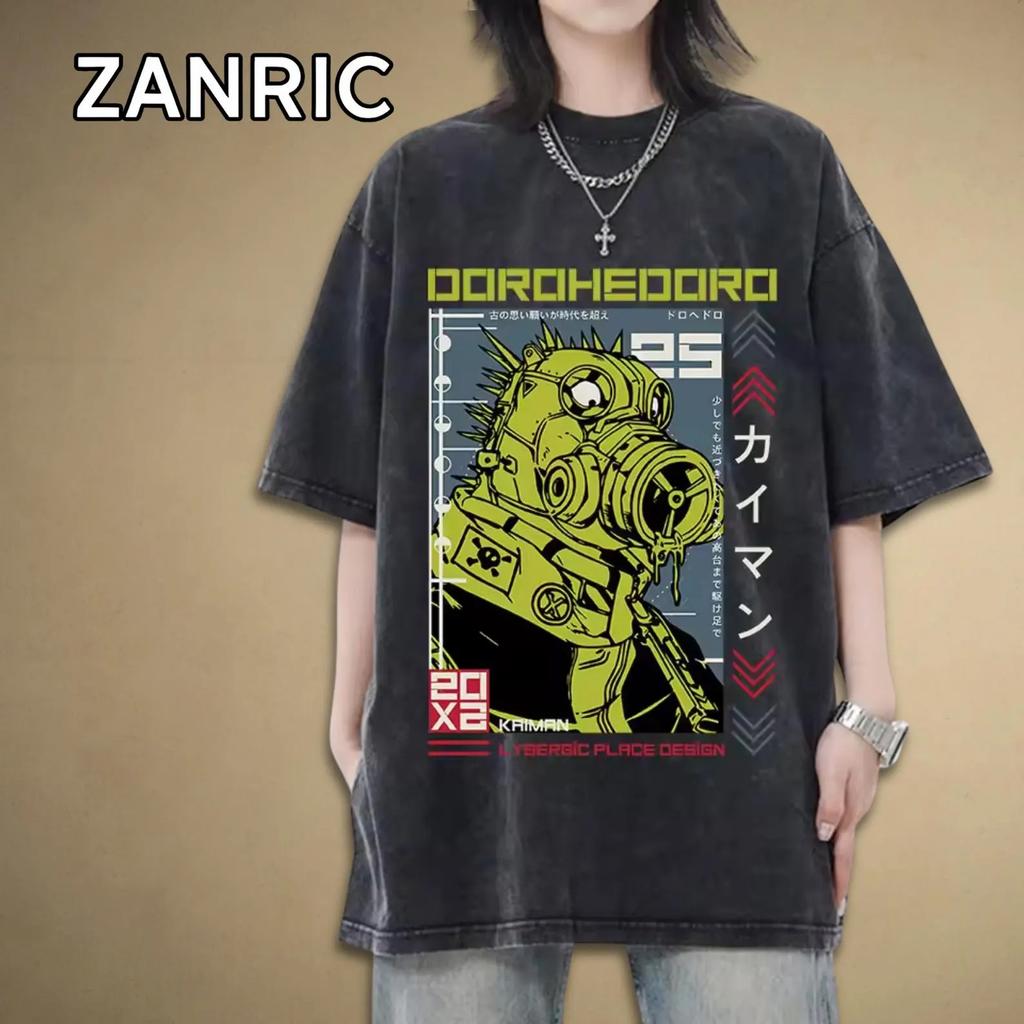 Dark Style Streetwear T-shirt with Gothic Comic Patterns A Fan Gift Featuring Graphic Prints Stylish T-shirt