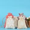 12pcs Linen Drawstring Bag Christmas Gift Apple Packaging Candy Decoration Storage Bag Drawstring Bag