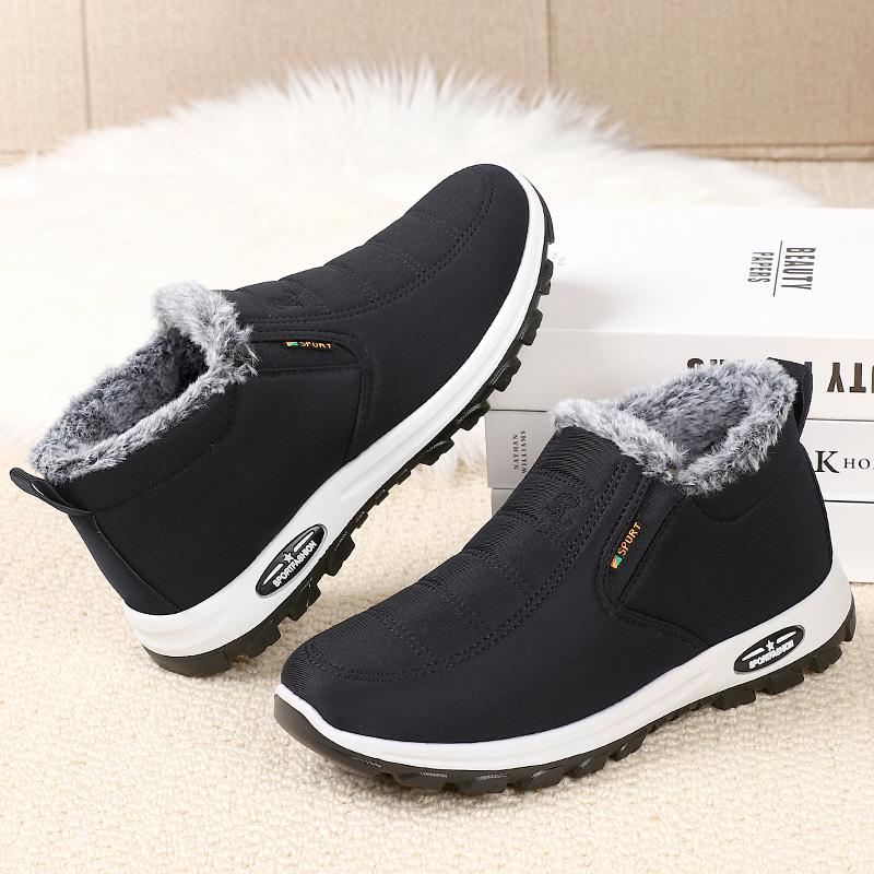 FashionCotton Shoes Men Winter Velvet Thickened Snow Boots men Middle-aged Elderly Men's Shoes Short Boots Keep Warm cotton shoes