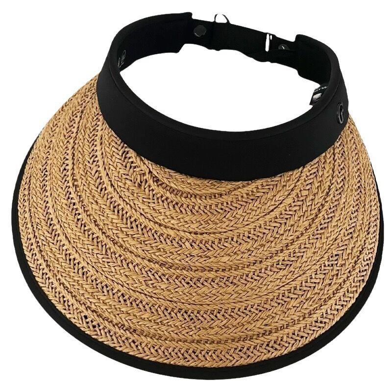 Summer Empty Top Hat Women'S Big Brim Straw Woven Uv Protection Sun Hat Outdoor Outing Beach Sun Hat