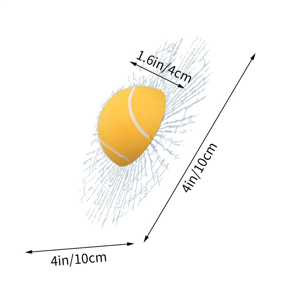 

Broken Glass Sticker Tennis Ball Car Glass Stickers Funny Adhesive Decal Waterproof Auto Windshield Decoration for Vehicles жовтий