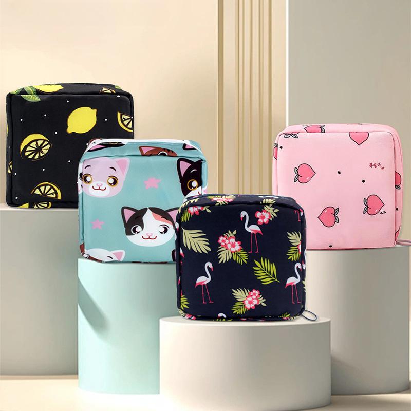 Diaper Sanitary Napkin Storage Bag Nylon Sanitary Pads Package Bags Coin Purse Jewelry Organizer Credit Card Pouch Case