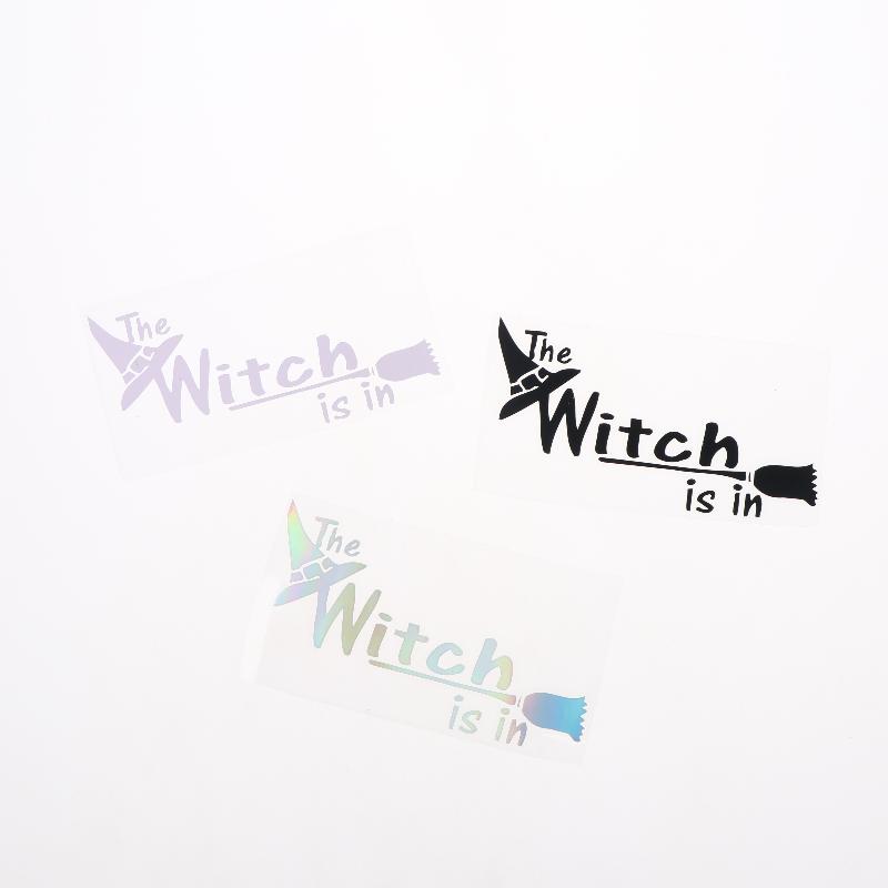 Car Sticker "The Witch Is In" Creative Letter Decal Waterproof Universal Fit for Auto Truck Motorcycle Rear Windshield
