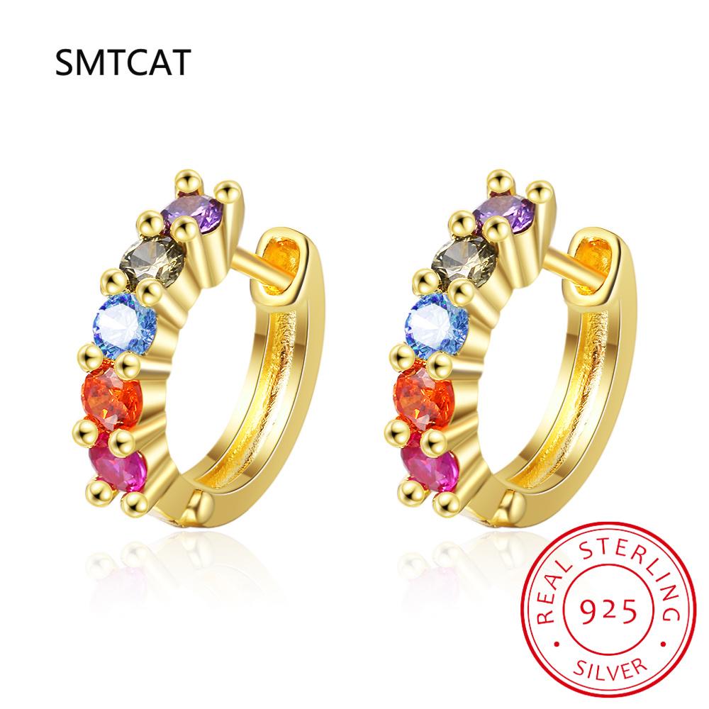 Plated Total 2.6CT Full Moissanite Hoop Earring for Women Sparkling Wedding Party Earring 925 Silver Jewelry Huggie