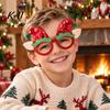 Decorative Elf Hat Eyewear Christmas Glasses with Sequin & Ears, Funny Party Reusable Photo Booth Prop for Kids Adults, Festive Holiday Costume