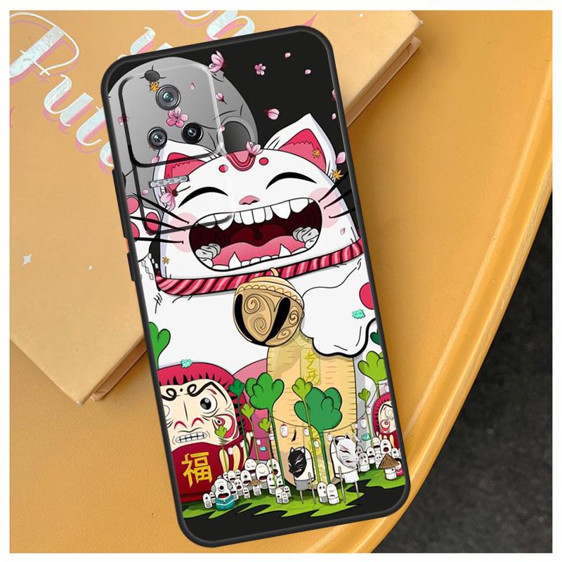 Maneki Neko Lucky Money Cat Funda For Xiaomi 17 Pro Max 14 15 Ultra 13T 14T 15T POCO X7 X5 X6 Pro F5 F6 F7 F8 Ultra Case