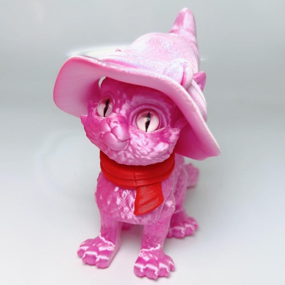 Big Eyes 3D Printed Cat Model Plastic Material Creative Sculpture Articulated Cats Doll 3D Printing Technology Realistic Design