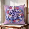 Feliz Dia MaMa Cushion Cover Natural Linen Organic Fabric DoubleSided Printing Couch Pillow Covers Home Decor