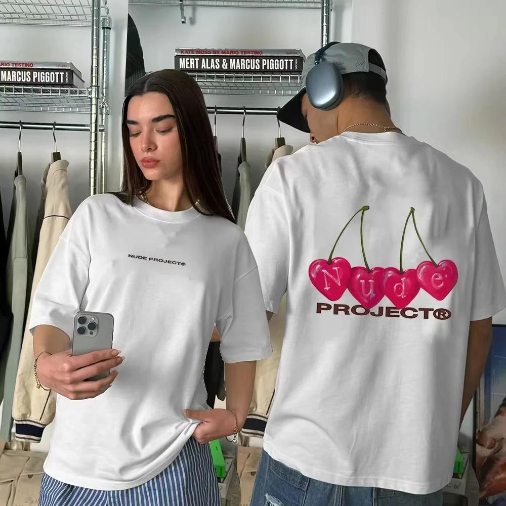 

Casual Cotton T-shirt Women s Trendy Short Sleeves NUDE T Shirt Women Casual Loose Unisex Tshirt Oversized Street Fashion Tees 4XL