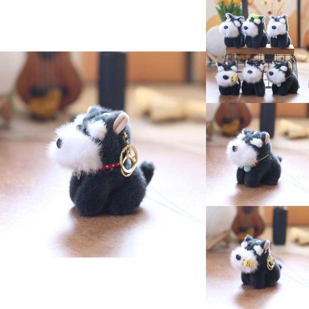 Schnauzer Plush Doll Keychain Super Soft Short Fur Stuffed Animal Gift For Collectors
