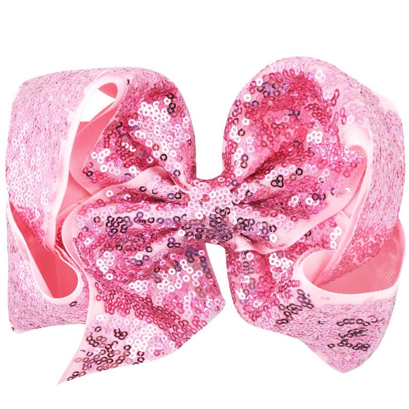 29Colors 8 inch Big Rainbow Large Hair Bow Sequins Ribbon Hairgrips With Alligator Clips Headwear Bowknot Girls Hair Accessories