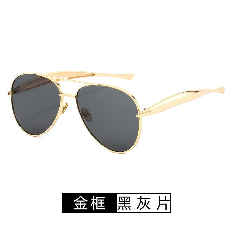 New Women's Trendy Large Frame Pilot Sunglasses Men's Retro Fashion Metal Glasses UV Protection Shades UV400 Eyewear