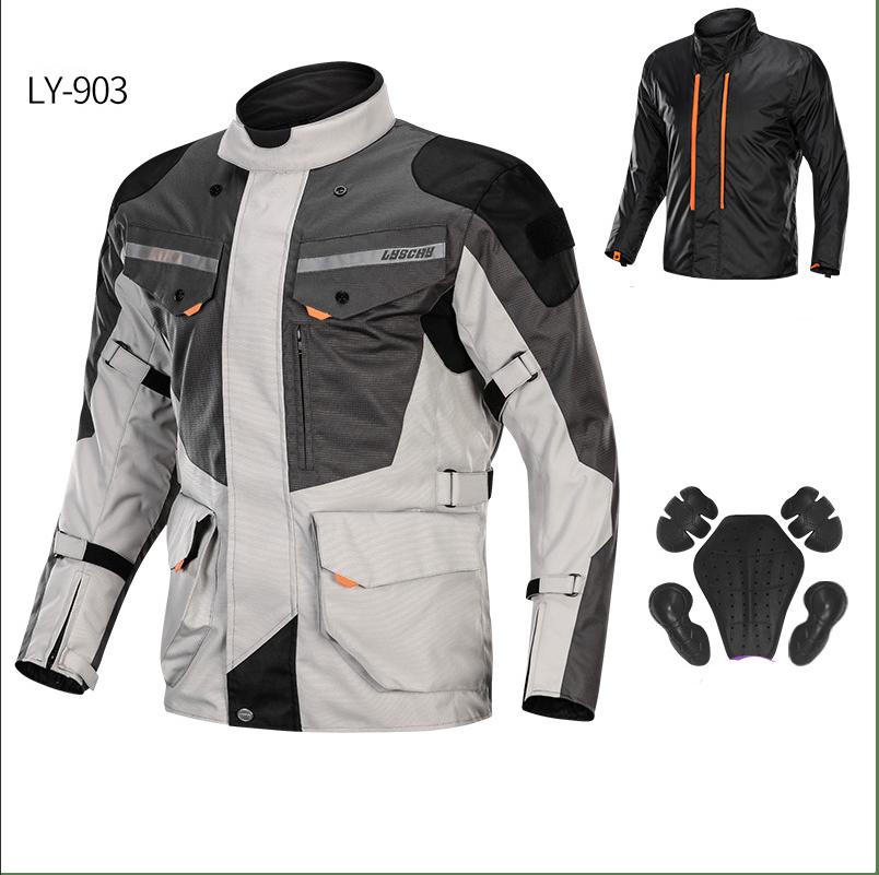 

Новый мотоциклетный гоночный костюм Lei Yi, водонепроницаемая защитная одежда для мотоцикла с защитой от падения 2XL серый