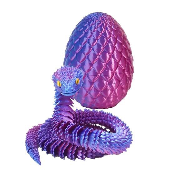 

1 Набор 3D-печатная фигурка змеиного яйца с подвижными суставами, фигурка змеиной скорлупы, игрушка-непоседа, змеиное яйцо с шарнирами